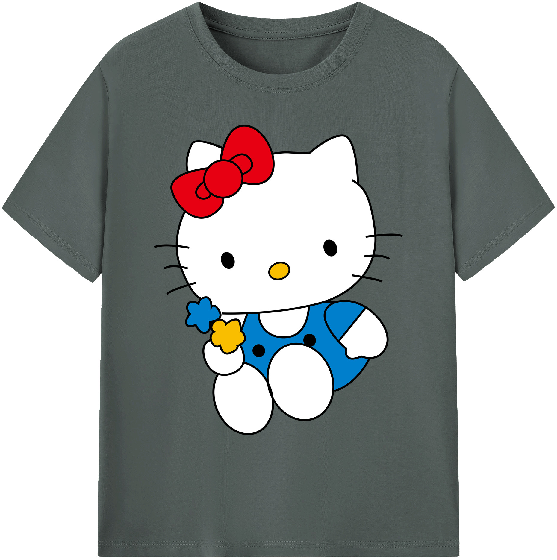 （画像用） Hello Kitty ハローキティ 綿100％ メンズ半袖Tシャツ｜肌触りやわらか＆通気性